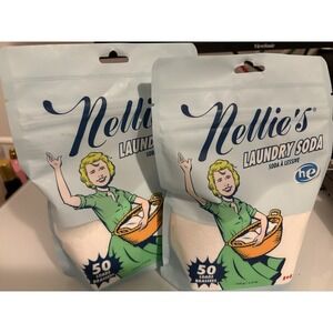 2 Pack Of Nellie's All Natural Laundry Soda 50 Loads 1.6 lbs Brand New
